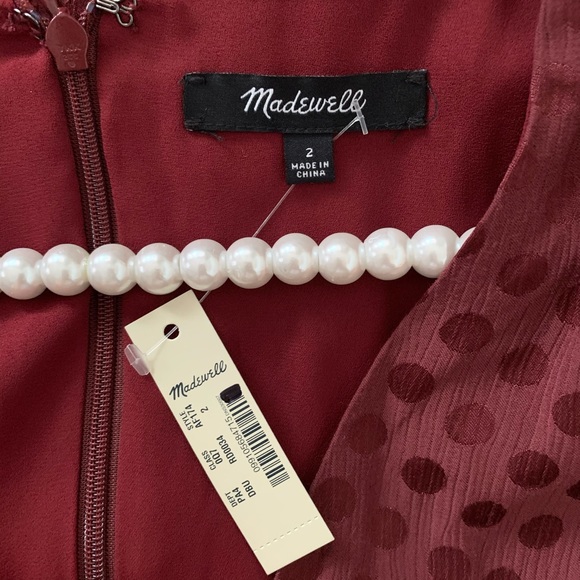 Madewell Fit-and-Flare Dress in Dot Jacquard - Picture 9 of 9